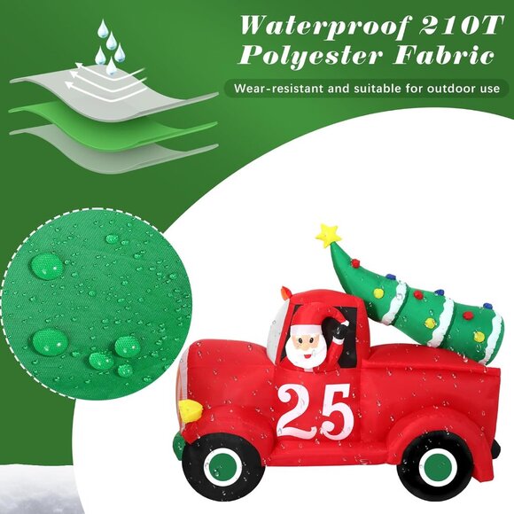 ⚡7.8FT Christmas Inflatable Red Car Built-in LED Light Yard Outdoor Decorations - Picture 6 of 9